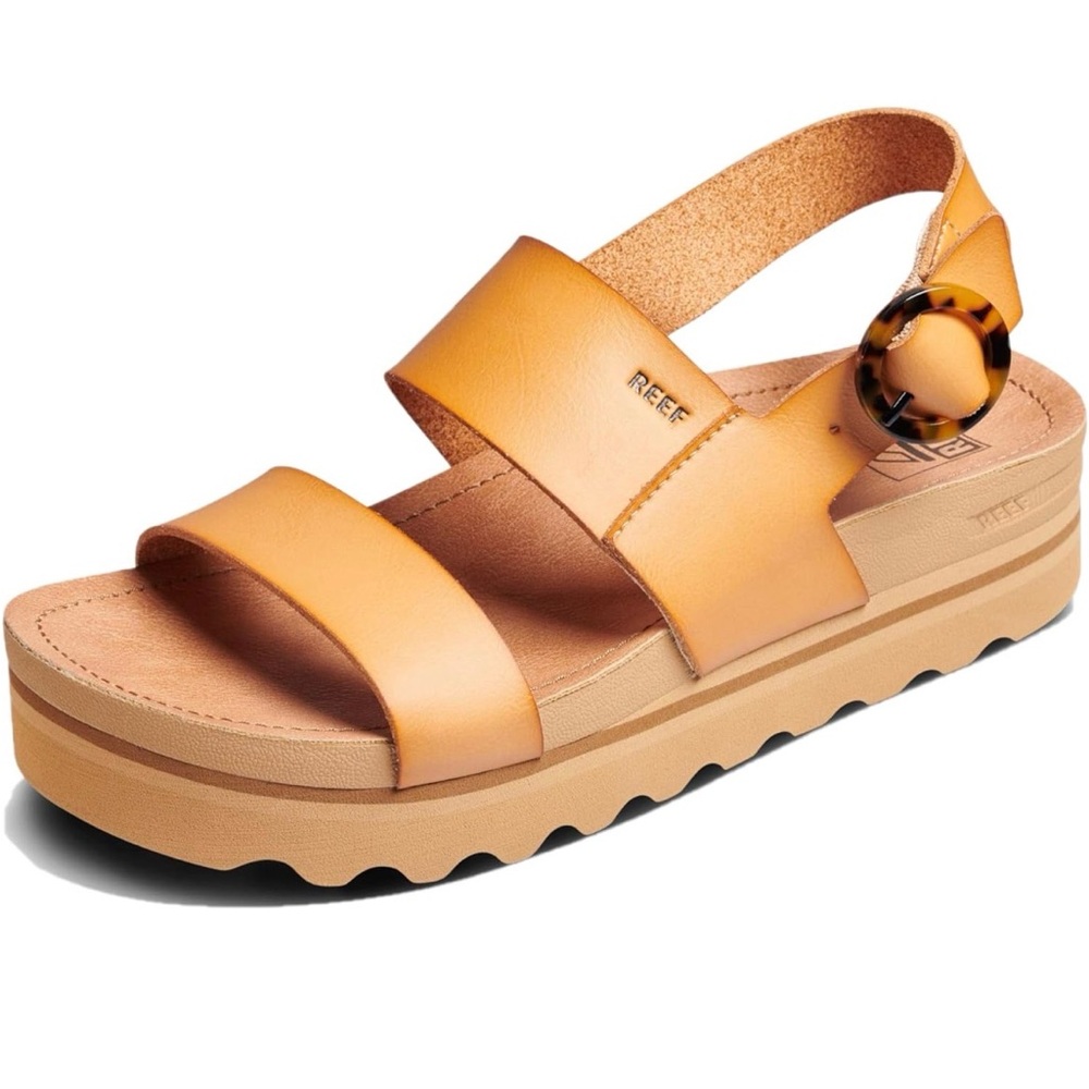 Reef Vista Hi Buckle Platform Sandal, size 5 | Natural